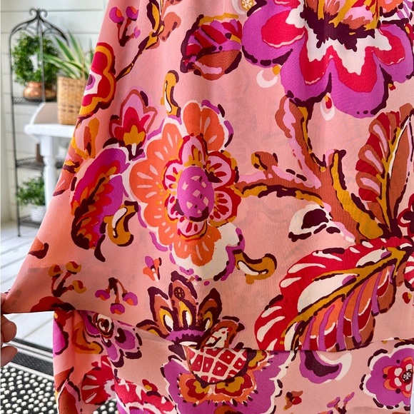 TORY BURCH, WOMENS SILK DRESS. PINK GRAPEFRUIT, WILDFLOWER DRESS. SIZE 4 - Picture 8 of 16